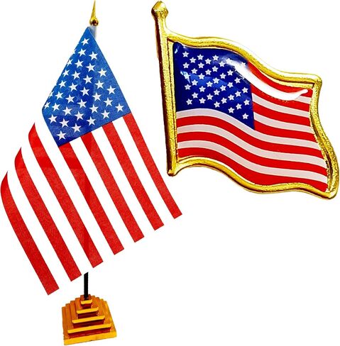 2 Pack Flag Lapel Pin + Table Flag in Saudi Arabia