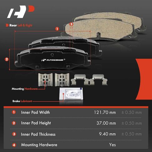 A-Premium Front and Rear Ceramic Disc Brake Pads Set Compatible with Select Chevrolet, Cadillac Models - Corvette 1997-2013, XLR 2004-2009, 8 Pcs in Saudi Arabia