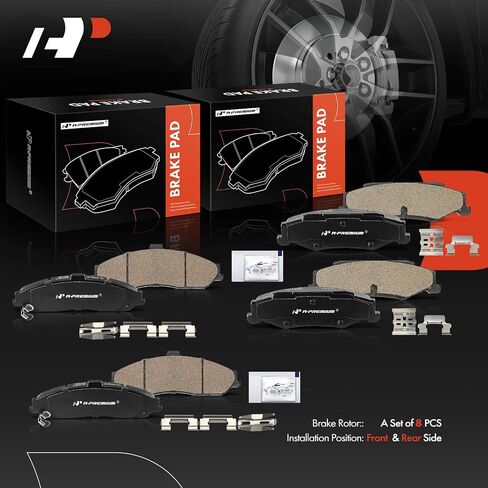 A-Premium Front and Rear Ceramic Disc Brake Pads Set Compatible with Select Chevrolet, Cadillac Models - Corvette 1997-2013, XLR 2004-2009, 8 Pcs in Saudi Arabia