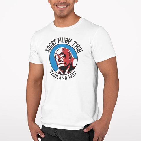 Pop Threads Street Fighter Sagat Muay Thai Gym Video Game Graphic Tee T-Shirt for Men in Saudi Arabia