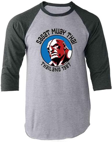 Pop Threads Street Fighter Sagat Muay Thai Gym Video Game Graphic Tee Thirt for Men in Kuwait