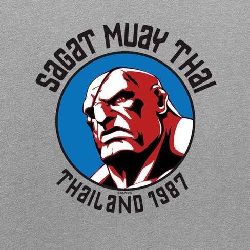 Pop Threads Street Fighter Sagat Muay Thai Gym Video Game Graphic Tee Thirt for Men in Kuwait