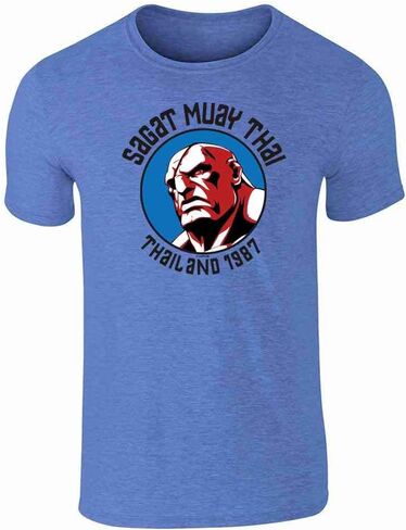 Pop Threads Street Fighter Sagat Muay Thai Gym Video Game Graphic Tee T-Shirt for Men in Saudi Arabia