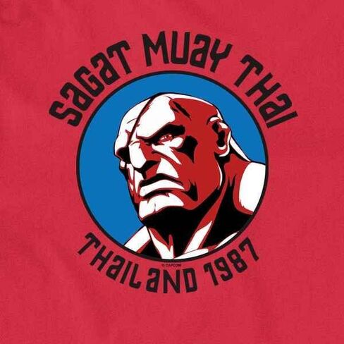 Pop Threads Street Fighter Sagat Muay Thai Gym Video Game Graphic Tee Thirt for Men in Kuwait