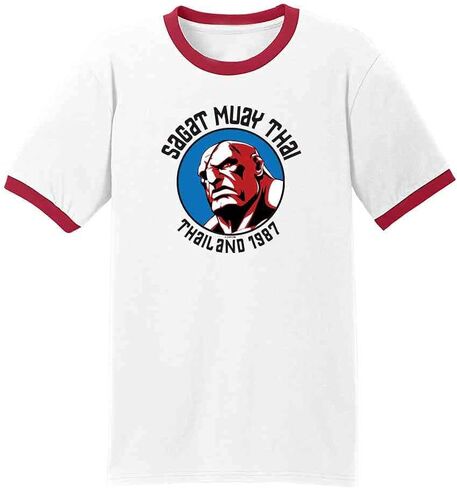 Pop Threads Street Fighter Sagat Muay Thai Gym Video Game Graphic Tee Thirt for Men in Kuwait