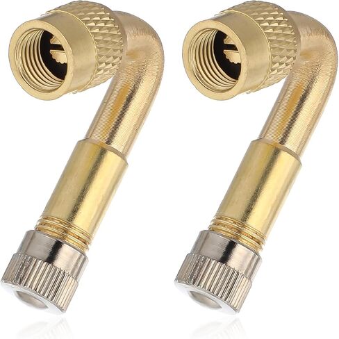 2 Pake Tire Valve Stem Extension, 45 Degree Schrader Valve Extender Tyre Inflator Valves Extensions Adaptor Brass Tyre Valves Stem Extenders Compatible for Passenger Cars Bicycles Motorcycles RV in Saudi Arabia