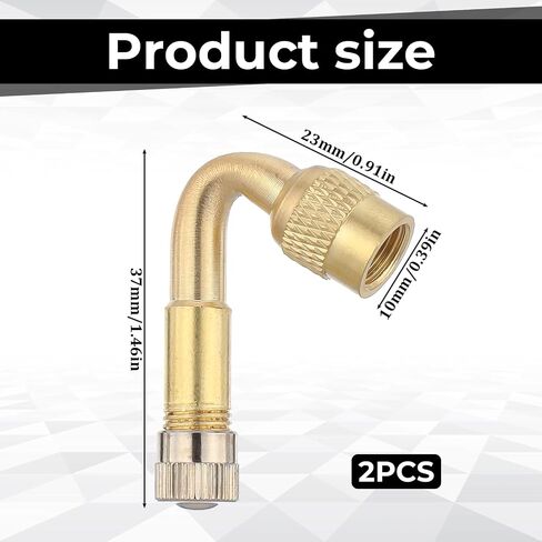 2 Pake Tire Valve Stem Extension, 45 Degree Schrader Valve Extender Tyre Inflator Valves Extensions Adaptor Brass Tyre Valves Stem Extenders Compatible for Passenger Cars Bicycles Motorcycles RV in Saudi Arabia