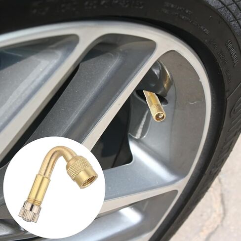 2 Pake Tire Valve Stem Extension, 45 Degree Schrader Valve Extender Tyre Inflator Valves Extensions Adaptor Brass Tyre Valves Stem Extenders Compatible for Passenger Cars Bicycles Motorcycles RV in Saudi Arabia