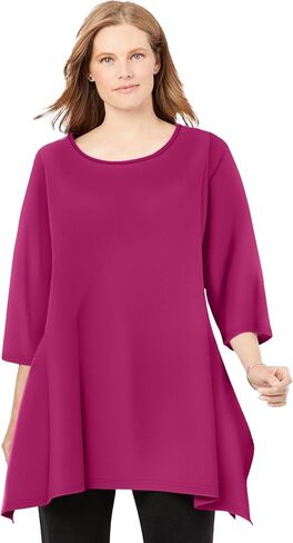 Woman Within Plus Size French Terry Handkerchief Hem Tunic in Saudi Arabia