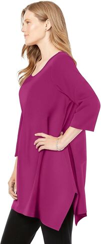 Woman Within Plus Size French Terry Handkerchief Hem Tunic in Saudi Arabia