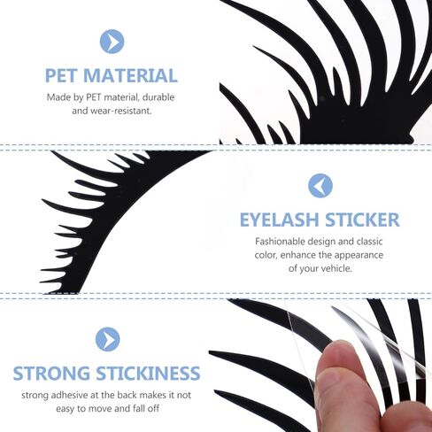 Car Eyelashes for Headlights, Black Car Lashes Sticker Funny Car Headlight Eyelashes Vehicle Body Sticker Windshield Decal for Vehicle Exterior Decoration in Saudi Arabia