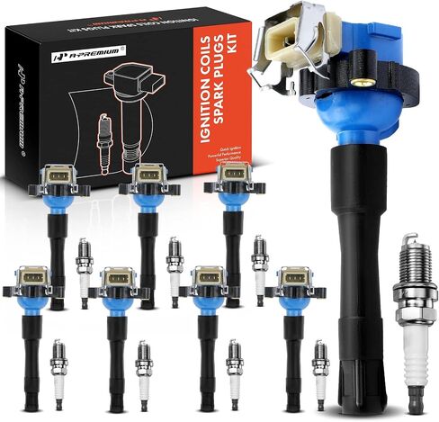 A-Premium Set of 8 Ignition Coil Pack and Iridium Spark Plugs Compatible with Land Rover Range Rover 2004-2005 & BMW X5 M5 2000-2003, 740i 740iL Z8 in Saudi Arabia