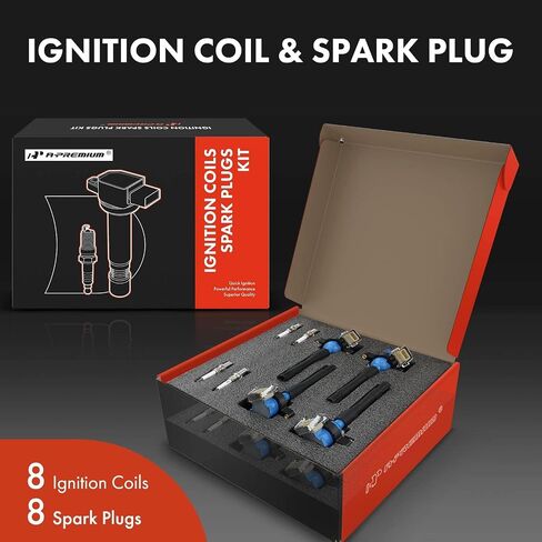 A-Premium Set of 8 Ignition Coil Pack and Iridium Spark Plugs Compatible with Land Rover Range Rover 2004-2005 & BMW X5 M5 2000-2003, 740i 740iL Z8 in Saudi Arabia