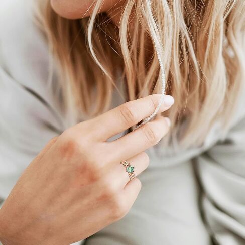 925 Sterling Silver Hexagon Natural Moss Agate Ring with CZ for Women infinity Promise Engagement Rings Jewelry for Wife Her in Kuwait