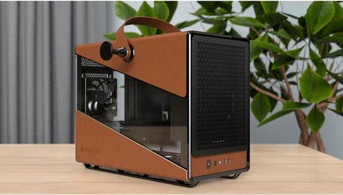 MONTECH Heritage mATX, Micro Form Factor Compact Leather Gaming Chassis with Signature Handle Design, Supports RTX 40 Series GPUs, ATX PSU, and 360mm AIO - White in Kuwait