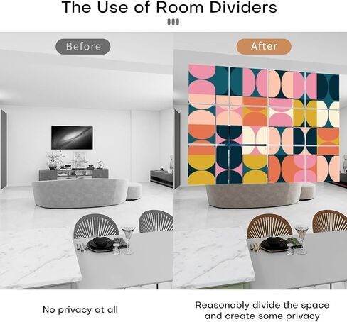 Hanging Room Divider Mid Century Abstract Stock 12 Pieces Decorative Screen Panels PVC Room Divider Panels for Living Room Bedroom Office Restaurant Hotel Decoration in Saudi Arabia