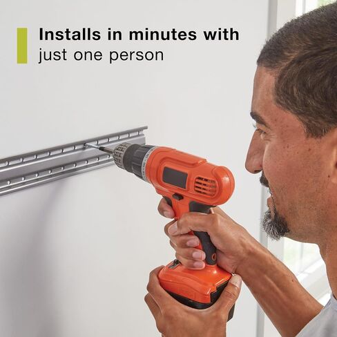 Rubbermaid 20-Piece FastTrack Garage Wall-Mounted Storage Kit 5 Rails and 15 Hooks for Home/House/Tool/Sports/Utility Purposes in Saudi Arabia