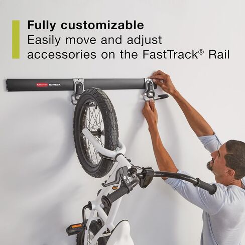 Rubbermaid 20-Piece FastTrack Garage Wall-Mounted Storage Kit 5 Rails and 15 Hooks for Home/House/Tool/Sports/Utility Purposes in Saudi Arabia