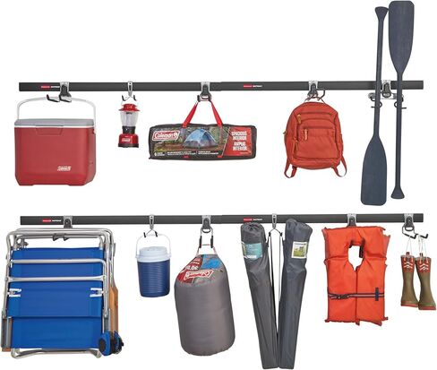 Rubbermaid 20-Piece FastTrack Garage Wall-Mounted Storage Kit 5 Rails and 15 Hooks for Home/House/Tool/Sports/Utility Purposes in Saudi Arabia