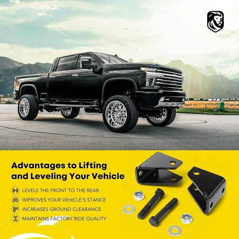 yhtauto 1 بوصة و 3 بوصات مجموعة الرفع الأمامية المتوافقة مع شيفروليه سيلفرادو 2500 HD/3500 HD & GMC SIERRA 1500 HD/2500 HD/3500 HD ، مجموعة تسوية التعليق صدمة مع مجموعة أجهزة 2 مجموعة من 2 in Saudi Arabia