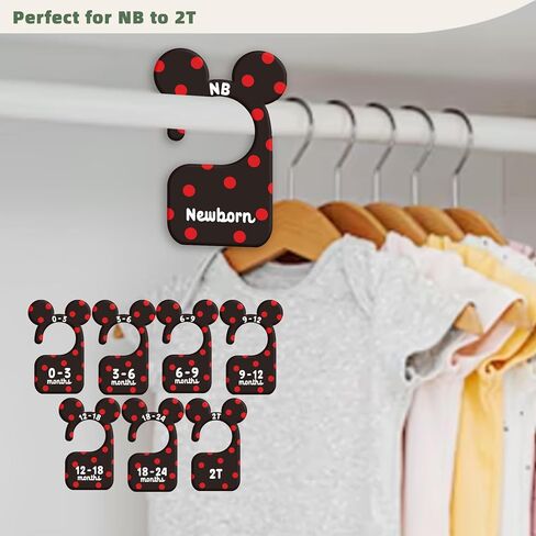 Girl Baby Closet Dividers for Nursery Closet Organizer, Newborn to 24 Months Size Clothes, Cute Pink Hangers with Size Dividers, Double Sided in Saudi Arabia