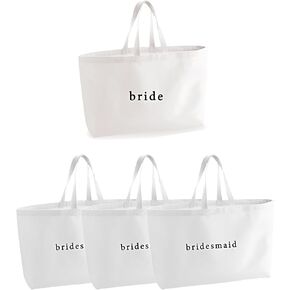 White Canvas Tote Bags,Embroidered Canvas Tote Bag, Bachelorette Party Decorations in Saudi Arabia