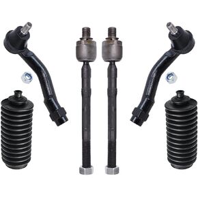 Detroit Axle-6pc Rods Rods Front Rods For 2005-2009 Hyundai Tucson 2005-2010 Kia Sportage 4 Inner & Outer Tie Rod End Links 2 Tie Rod Boots 2006 2007 2008 استبدال in Kuwait