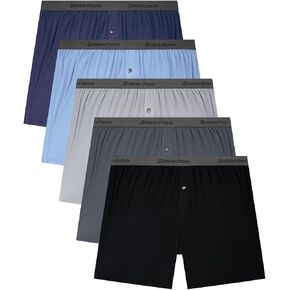 Mens Underwear,Rayon Made from Bamboo Boxers for Men,Breathable and Cool,Ultra Soft Men's Boxer Shorts,5 Pack in Saudi Arabia