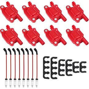 حزم ملفات الإشعال عالية الأداء وأسلاك التوتر العالية التي تم تعيينها لكاديلاك إسكاليد لشيفي سيلفرادو أفالانش إكسبريس 3500 لـ GMC Sierra 1500 2500 3500 4.8 5.3 6.0 8.1L استبدال UF271 D581 8pcs in Kuwait