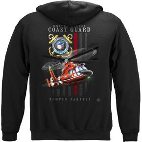 Coast Guard Hooded Sweat Shirt Coast Guard Patriotic Flag MM2447SW in Saudi Arabia