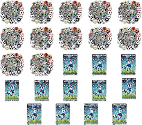 Football Stickers Gifts,100PCS Waterproof Vinyl Football Themed Sticker for Boys Kids Water Bottle Helmet Skateboard Scrapbooking in Saudi Arabia