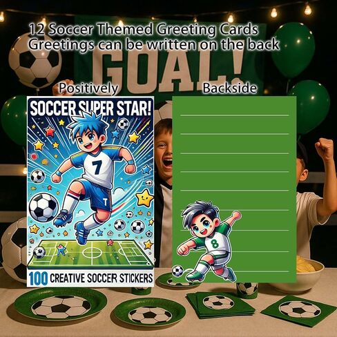 Football Stickers Gifts,100PCS Waterproof Vinyl Football Themed Sticker for Boys Kids Water Bottle Helmet Skateboard Scrapbooking in Saudi Arabia
