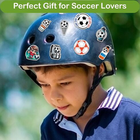 Football Stickers Gifts,100PCS Waterproof Vinyl Football Themed Sticker for Boys Kids Water Bottle Helmet Skateboard Scrapbooking in Saudi Arabia