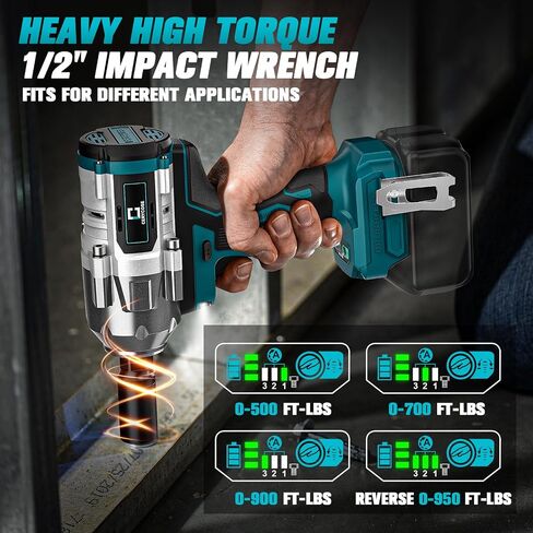 Cordless Impact Wrench for Mil-wau-kee 18V Battery 250FT-LBS 3/8 inch Compact Impact Gun Brushless Electric Includes LED Work Light - 2400RPM Light-Duty Impact Driver Wrench - No Battery in Saudi Arabia