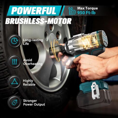 Cordless Impact Wrench for Mil-wau-kee 18V Battery 250FT-LBS 3/8 inch Compact Impact Gun Brushless Electric Includes LED Work Light - 2400RPM Light-Duty Impact Driver Wrench - No Battery in Saudi Arabia