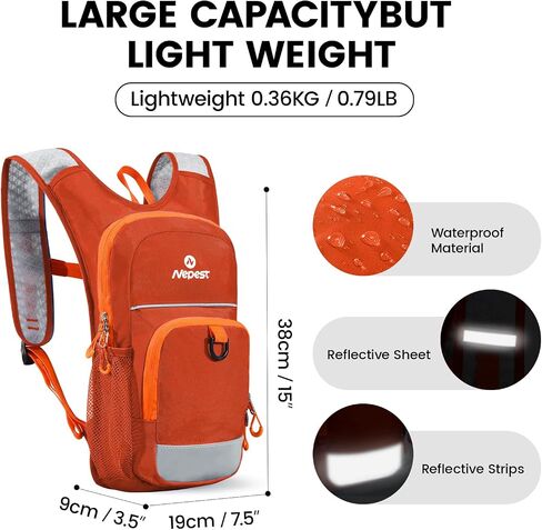 Nepest Kids Hydration Backpack with 1.5L Water Bladder for Cycling, Hiking in Saudi Arabia