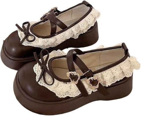 ZQW Women's Kawaii Lolita Shunky Mary Jane Shoes with Bow To Tealthetic Round Round Toe Goth Platfor in Kuwait