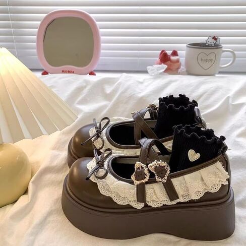 ZQW Women's Kawaii Lolita Shunky Mary Jane Shoes with Bow To Tealthetic Round Round Toe Goth Platfor in Kuwait