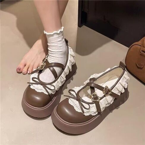 ZQW Women's Kawaii Lolita Shunky Mary Jane Shoes with Bow To Tealthetic Round Round Toe Goth Platfor in Kuwait
