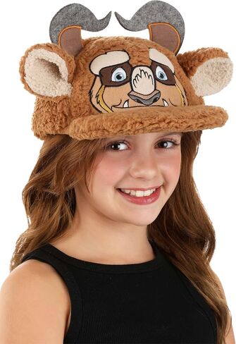 Disney Beast Fuzzy Costume Cap - Baseball Style with Embroidered Face & Felt Horns in Saudi Arabia