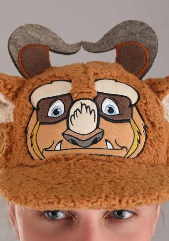Disney Beast Fuzzy Costume Cap - Baseball Style with Embroidered Face & Felt Horns in Saudi Arabia