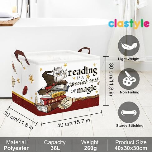 Clastyle Magic Book Baby Laundry Stamper Storage Storage Basket Boy Girl Gift Toy Box Toyblible Clarge Close Compergy Bin for Bedroom ، Tornado ، 40 * 30 * 30 cm in Saudi Arabia