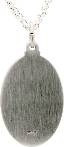All Patron Saints Antiqued St Christopher Medal Necklace – Solid Sterling Silver Oval Medallion and Chain – Personalized Engraving – Gift Box in Saudi Arabia