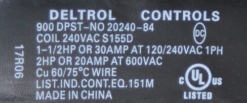 Deltrol Controls 900 DPST N/O Power Control Relay 120/240VAC 30A 20240-84 in Saudi Arabia