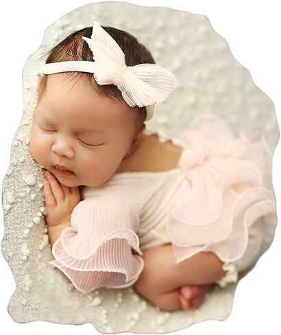 Lace Newborn Photography Outfits Girls Newborn Girl Photoshoot Outfits Baby Photoshoot Props Lace Romper Baby Girl Photography Infant Photo Shoot Set in Saudi Arabia