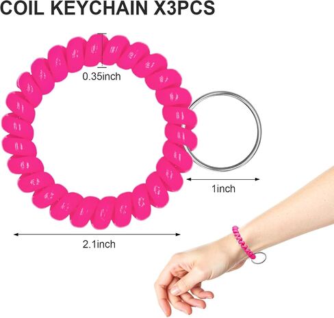 سلسلة مفاتيح لفائف Tenoc Spiral 3 PCS ، حامل سلسلة مفاتيح مضاد للاشئ in Kuwait