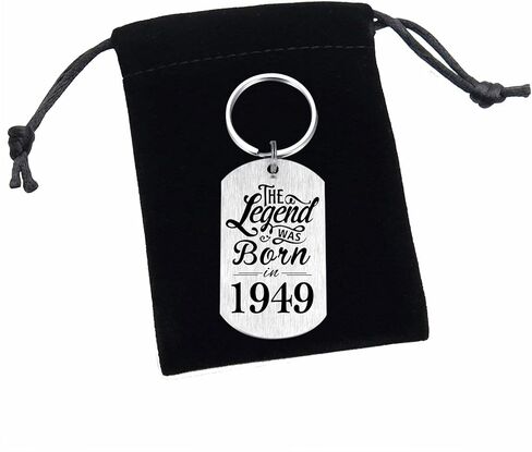 Yobent 76th Birthday Gifts for Men 1949, Happy 76th Birthday Keychain, 76 Year Old Birthday Gift for Male Man, The Legend was Born in 1949 in Saudi Arabia