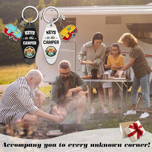 هدايا سلسلة Camper Keychain للنساء - 2 PCS Memorial RV Camping Accessories ، حاضرون عشاق المخيمات مقطورات السفر in Saudi Arabia