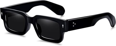 Cool Square Frame Sunglasses for Women Men Trendy Chunky Rectangle Sun Glasses Black Shades UV400 Protection in Saudi Arabia