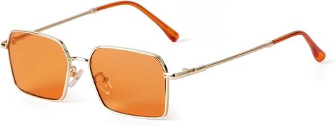 ADE WU Trendy Hexagon Rectangle Sunglasses for Women Cute Chic Gold Metal Rectangular Sun Glasses with Tinted Lense in Saudi Arabia